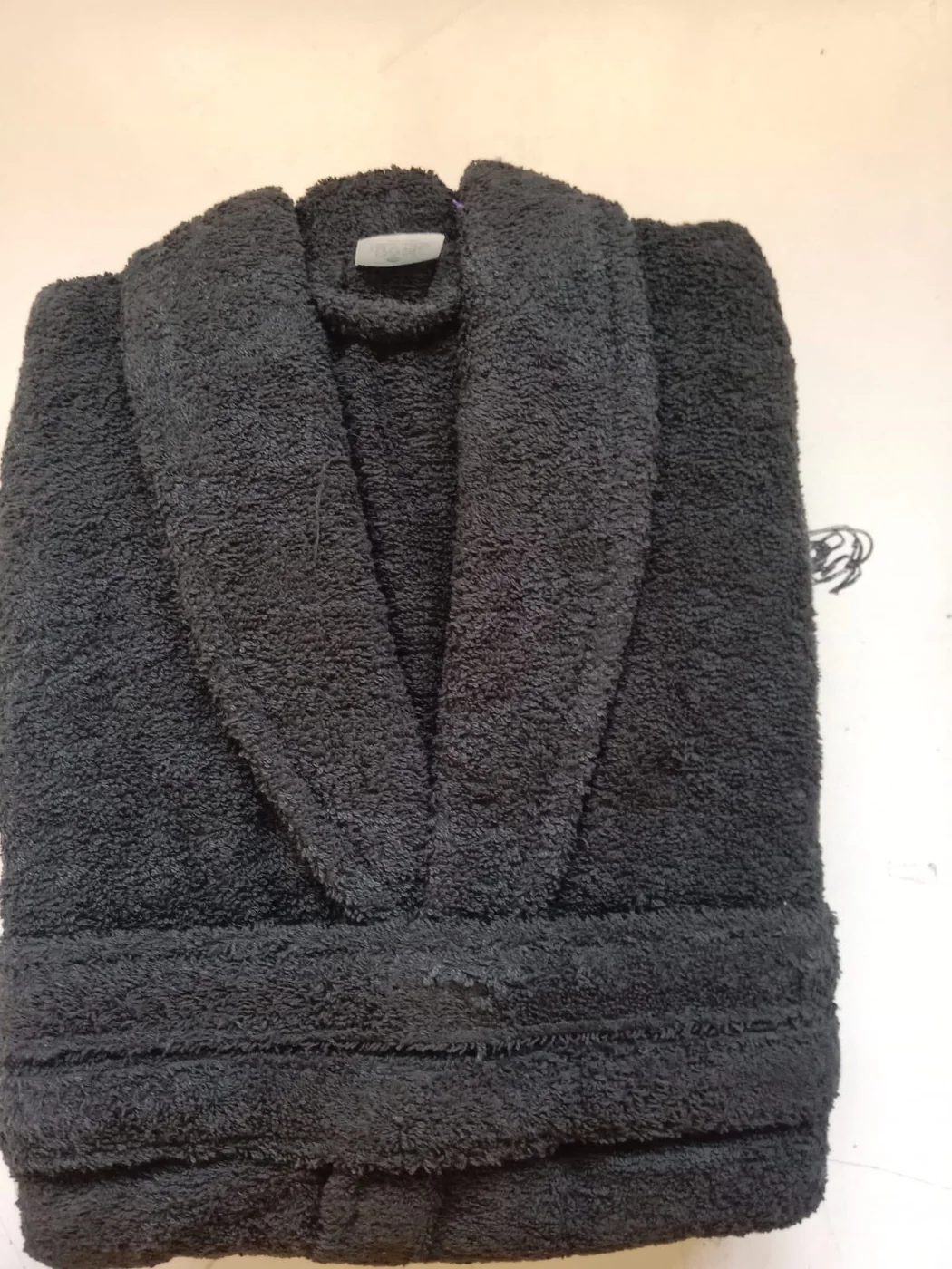 Charcoal terry bathrobe